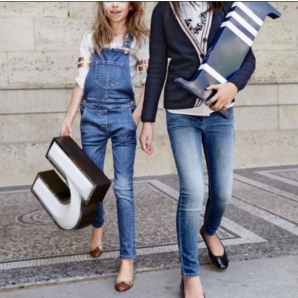 JCREW Crewcuts Girls Denim Jeans Overalls size 7